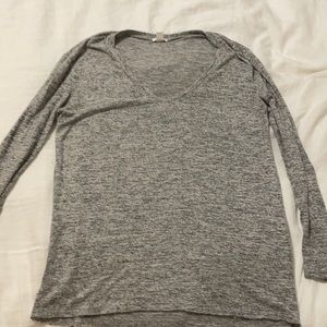 BP Grey heathered long-sleeve sweater V-Neck Small